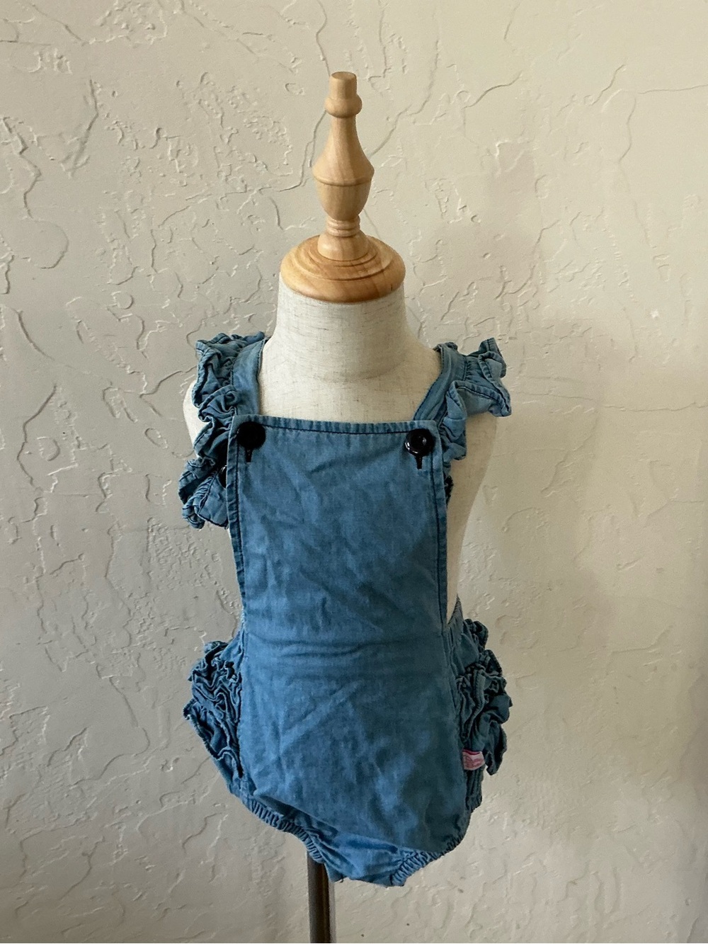 Ruffle Butts Light Blue Ruffle Bubble Romper